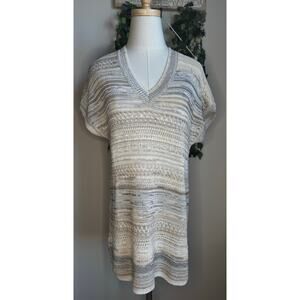 J.Jill Textured V-Neck Pullover Sweater sz S